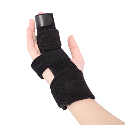 Trigger Finger Splint Finger Brace for 2 Fingers Reversible Finger Splints for Mallet Finger Broken Finger Arthritis Metacarpal Fracture Hand Brace with Finger Support Joints Immobilizer-L/XL L/XL