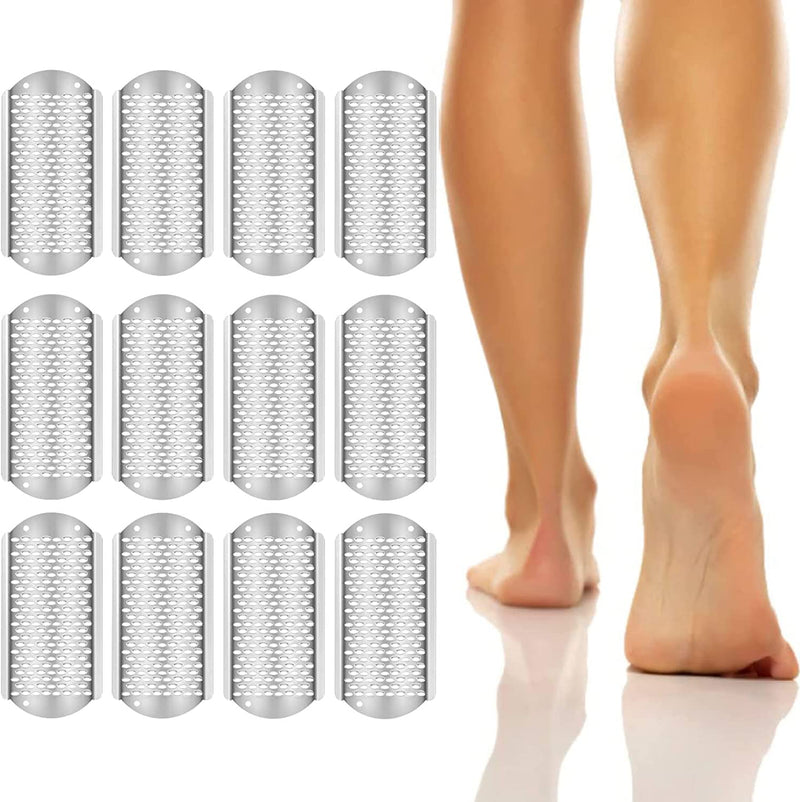 12 Pack Foot File Callus Remover Replacement: Stainless Steel Foot Rasp for Feet Detachable Foot Scrubber Pedicure Tools Hard Skin Remove Big Hole for Wet and Dry Feet Silver 1 Count (Pack of 12) - BeesActive Australia