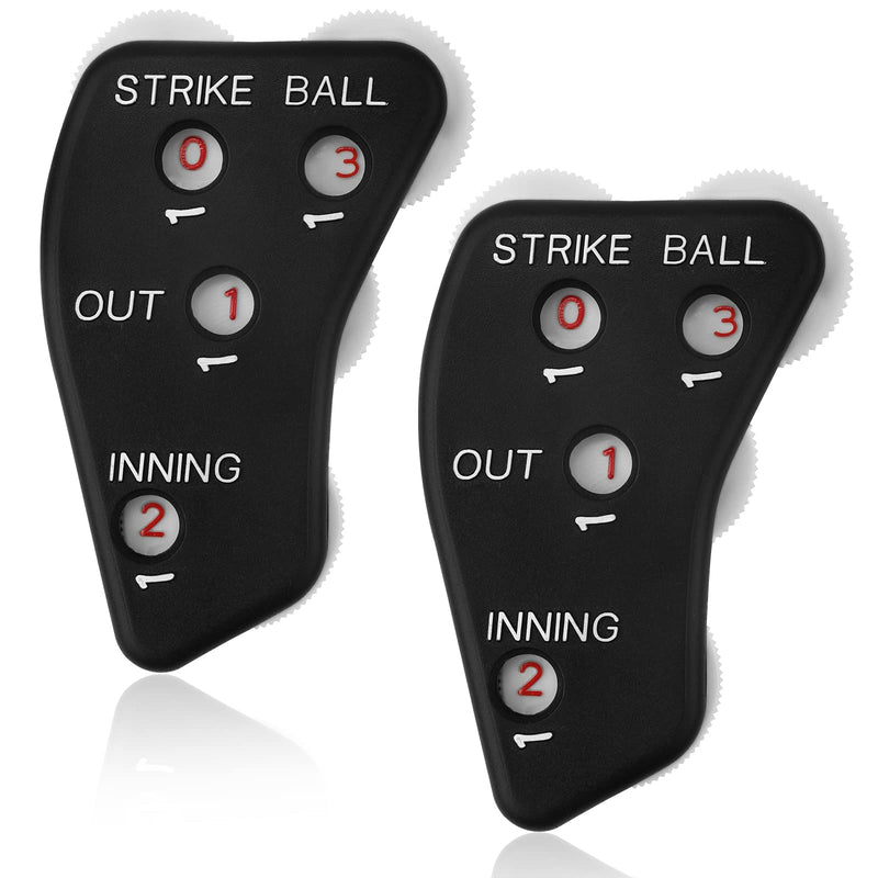 TOYMIS 2pcs Baseball Umpire Indicator, 4 Wheel Baseball Umpire Clicker Baseball Counter Clicker for Accurately Recording Strike Balls Outs and Innings Balls for Softball Coach (Black) - BeesActive Australia