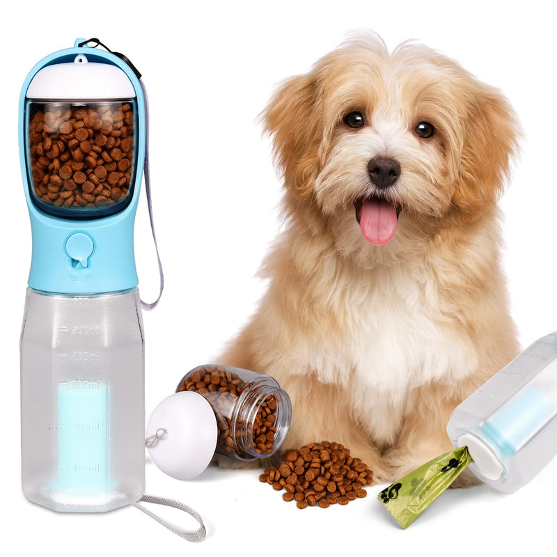 3 in1 Dog Outdoor Water Bottle,Portable Pet Water Bottle with Food Container, Leak Proof Dog Travel Water Bottle,Dog Poop Bags,Dog Water Dispenser for Outdoor Walking,Hiking,Travel. - BeesActive Australia