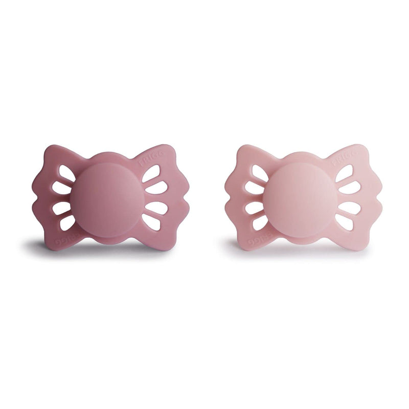 FRIGG Lucky Symmetrical SilkySoft Silicone Baby Pacifier | Made in Denmark | BPA-Free (Cedar/Baby Pink, 0-6 Months) Cedar/Baby Pink - BeesActive Australia