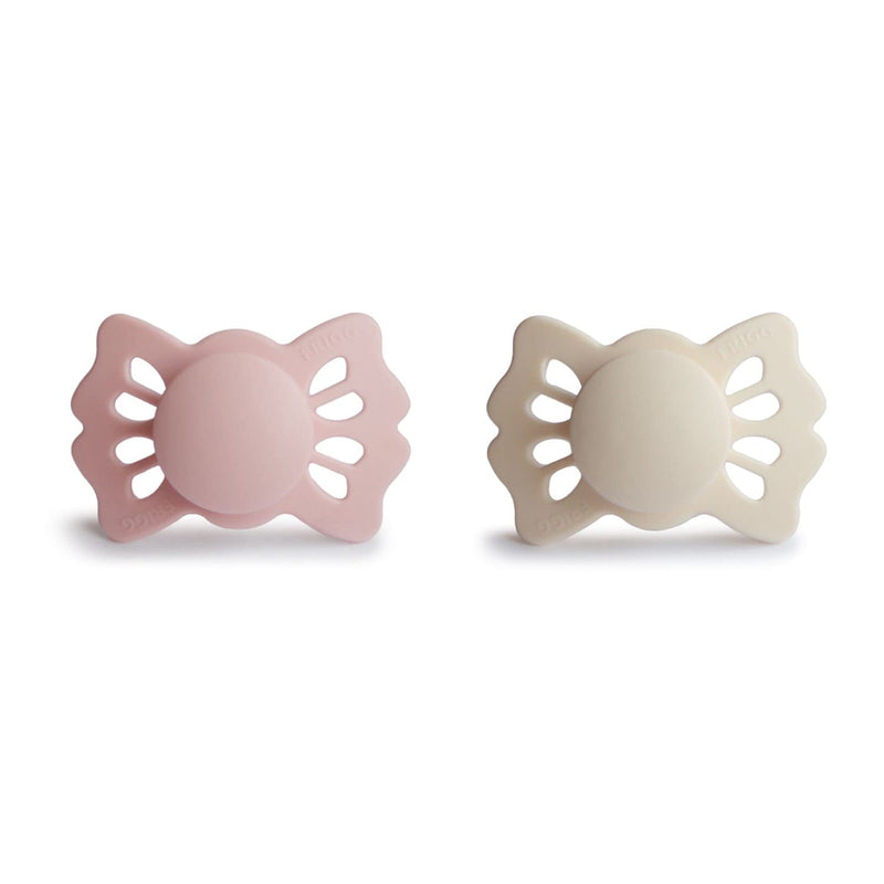 FRIGG Lucky Symmetrical SilkySoft Silicone Baby Pacifier | Made in Denmark | BPA-Free (Cream/Blush, 0-6 Months) Cream/Blush - BeesActive Australia