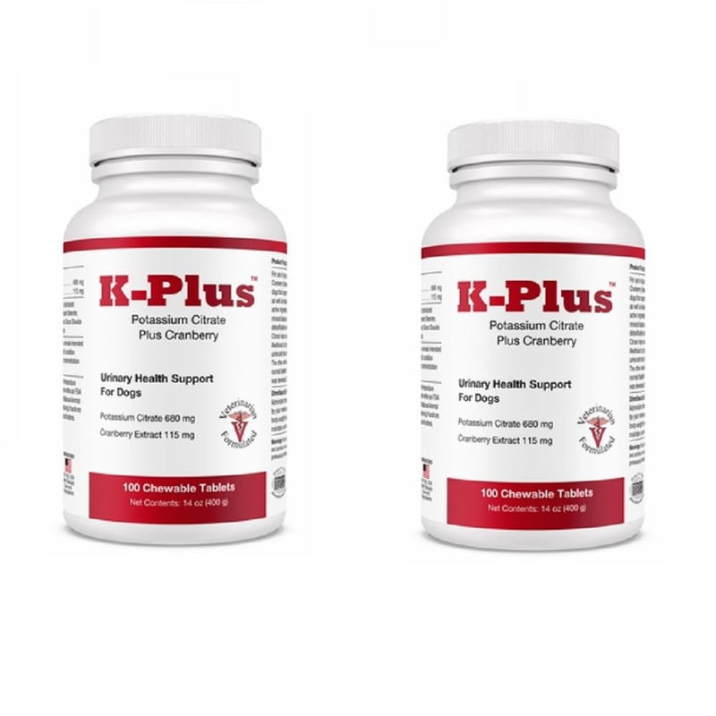K-Plus Potassium Citrate Plus Cranberry Supplement for Dogs - UTI Remedy Chewable Tablets - Supports Bladder Health - for Every Dog Breed, 200 Chewable Tablets - BeesActive Australia