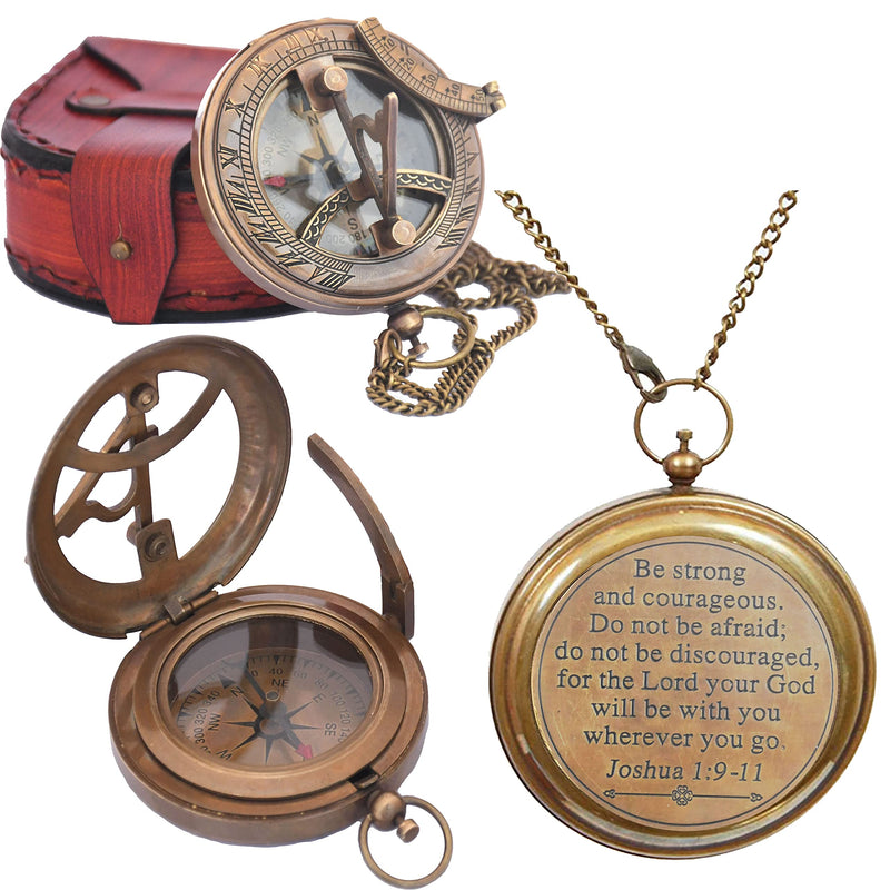 Engraved Compass for Confirmation Gifts, Baptism Gifts, Best Easter, Birthday Gifts, Graduation Gifts, Wedding Gifts, Religious Gifts for Men Joshua 1:9 - BeesActive Australia