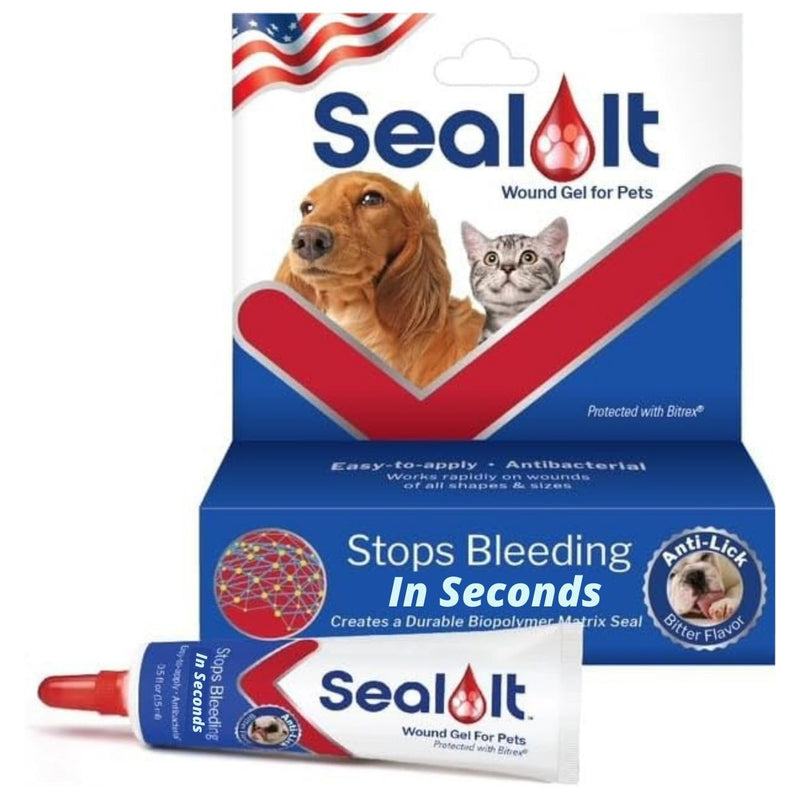 Seal It® Wound Gel for Pets | US-Made Dog Wound Care Gel to Stop Bleeding in Seconds & Seals Open Minor Wounds, Cuts & Scrapes from Canine Paw Wounds to Fencing Cuts | Safe for All Animals (15ml) - BeesActive Australia