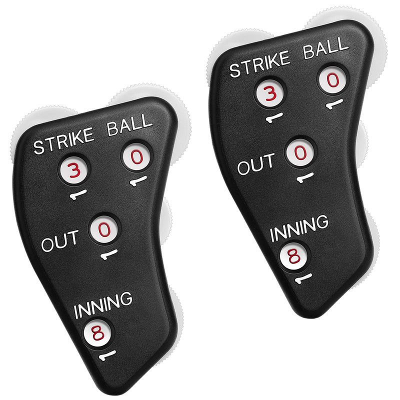 Watayo 4 Wheel Baseball Umpire Clicker -Black Umpire Indicator Gear -Practical Baseball Counter Clicker for Scorekeeper Recording Outs & Innings Balls 2pcs - BeesActive Australia