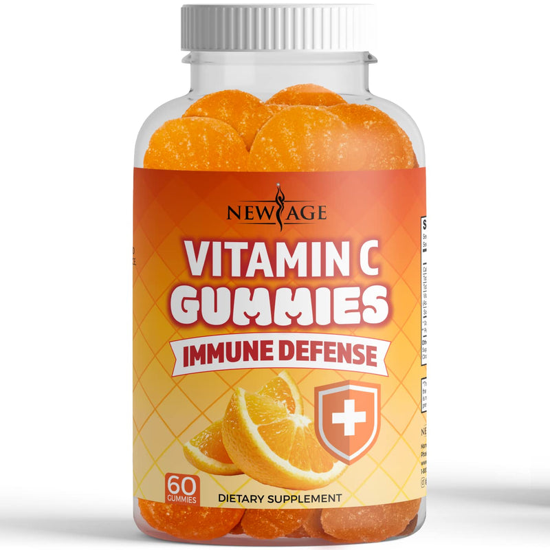 NEW AGE Vitamin C Gummies Orange Vitamin C Gummy - Supports Healthy Immune System - Vegetarian Without Gluten (60 Gummies) 60 Gummies
