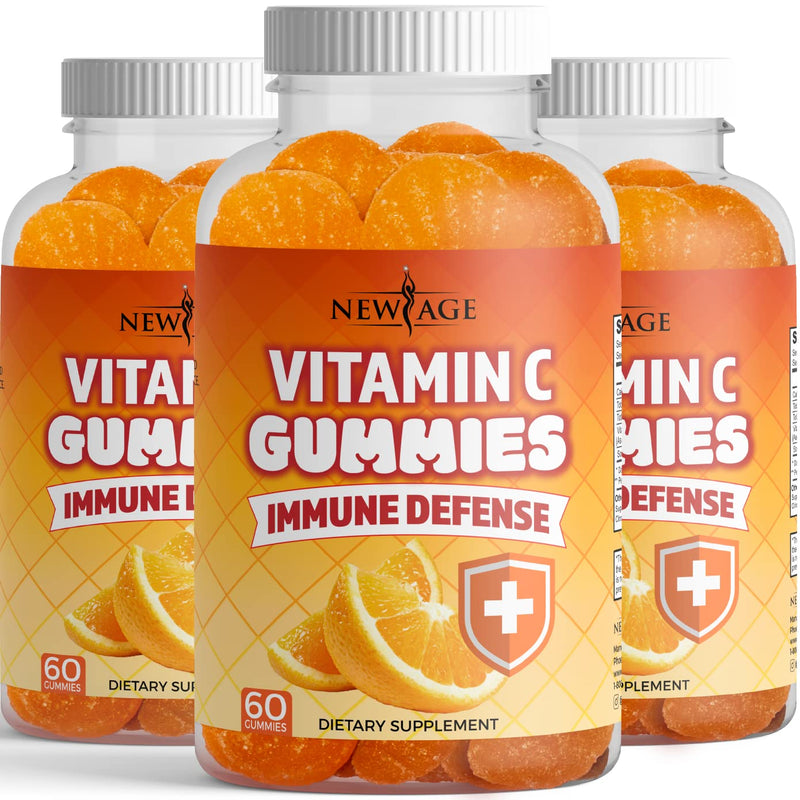 NEW AGE Vitamin C Gummies Orange Vitamin C Gummy - Supports Healthy Immune System - Vegetarian Without Gluten (180 Gummies) 180 Gummies