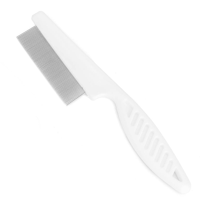 ThinkPet Flea Comb for Cats and Dogs Tear Stain Fine Tooth Pet Eye Comb Brush Metal Tick Grooming Hair Comb for Puppy Dogs Small White White-S - BeesActive Australia