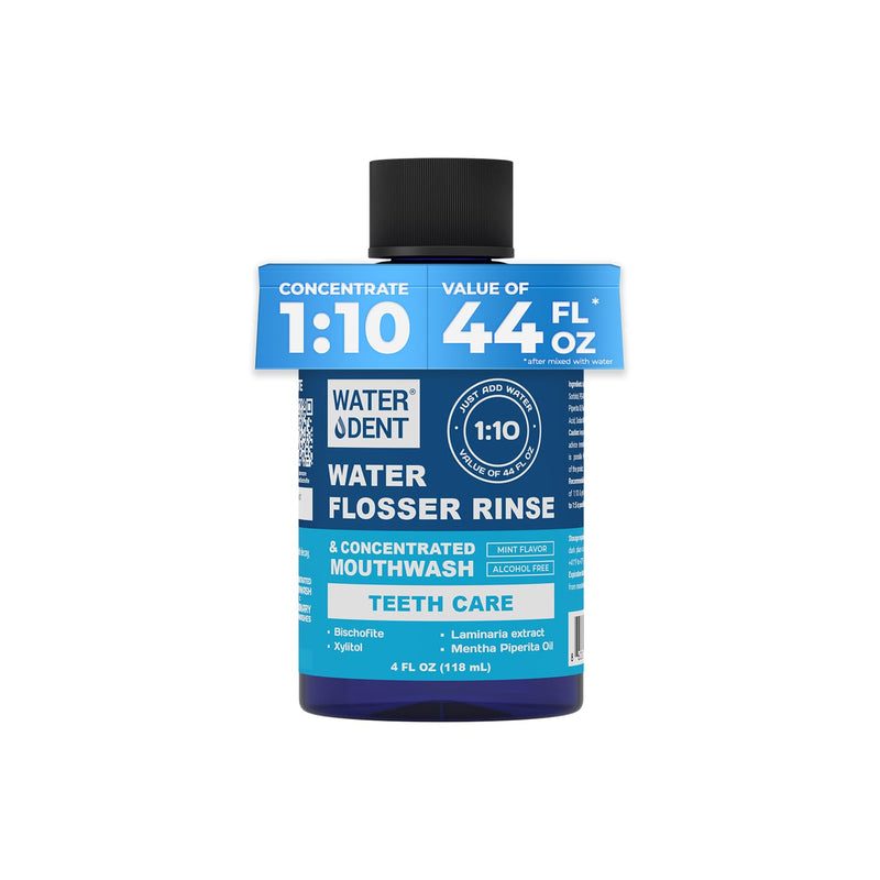 | Water Flosser Rinse, IRRIGANT, Concentrate Mouthwash | When dilluted1:10 = 44 fl.oz, Travel Size, Add to Oral irrigator, Mint Flavor, Alcohol & Fluoride Free. Made in USA | 4 fl.oz 4 Fl Oz (Pack of 1) - BeesActive Australia