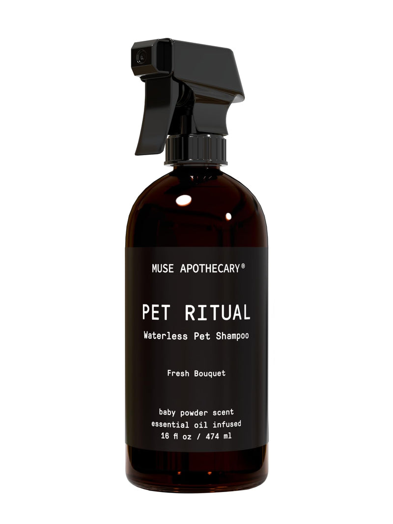 Muse Apothecary Pet Ritual Aromatic Waterless Shampoo for Pets - No Rinse Dog Shampoo - Waterless Shampoo for Cats - Waterless Dog Shampoo for Large Dogs - Essential Oils Infused, 16oz Fresh Bouquet 16 Fl Oz (Pack of 1) - PawsPlanet Australia