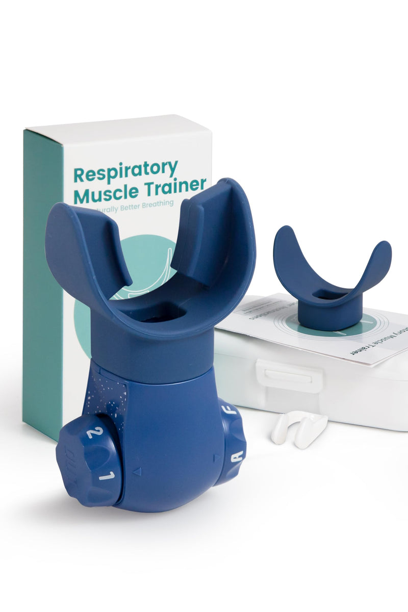 Breathing Exercise Device,Breathers Trainers Exerciser with Adjustable Inspiratory/Expiratory Vibration Fitness for Wellness Blue - BeesActive Australia