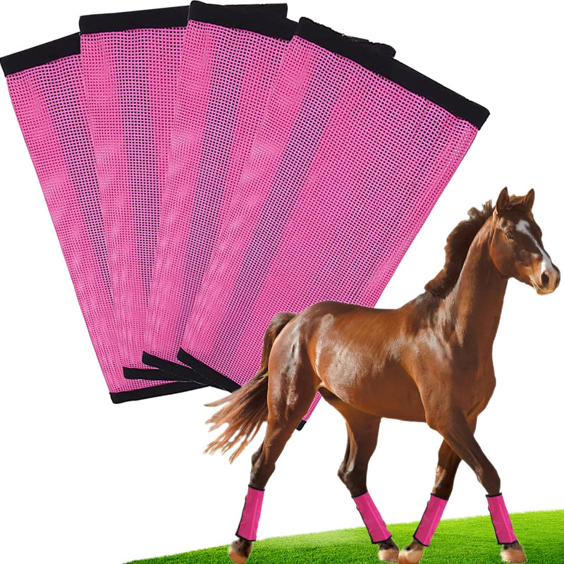 4 Set Mesh Fly Boots for Horse,Loose Horse Leggins for Reducing Stomping,Hoof Damage and Leg Fatigue,Breathable Plastic Mesh Materia,No More Horsefly Nuisance Greatly Red - BeesActive Australia