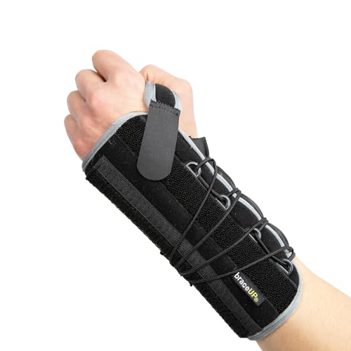 BraceUP Quick Wrap Wrist Brace for Carpal Tunnel, Tendonitis, and Arthritis – Hand and Wrist Support Splint (Left Hand) Left Hand