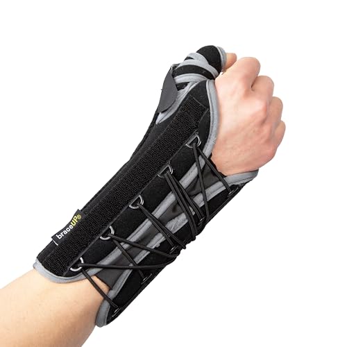 BraceUP Quick Wrap Wrist and Thumb Brace - Wrist Brace with Thumb Support for Thumb Spica Splint (Right Hand) Right Hand