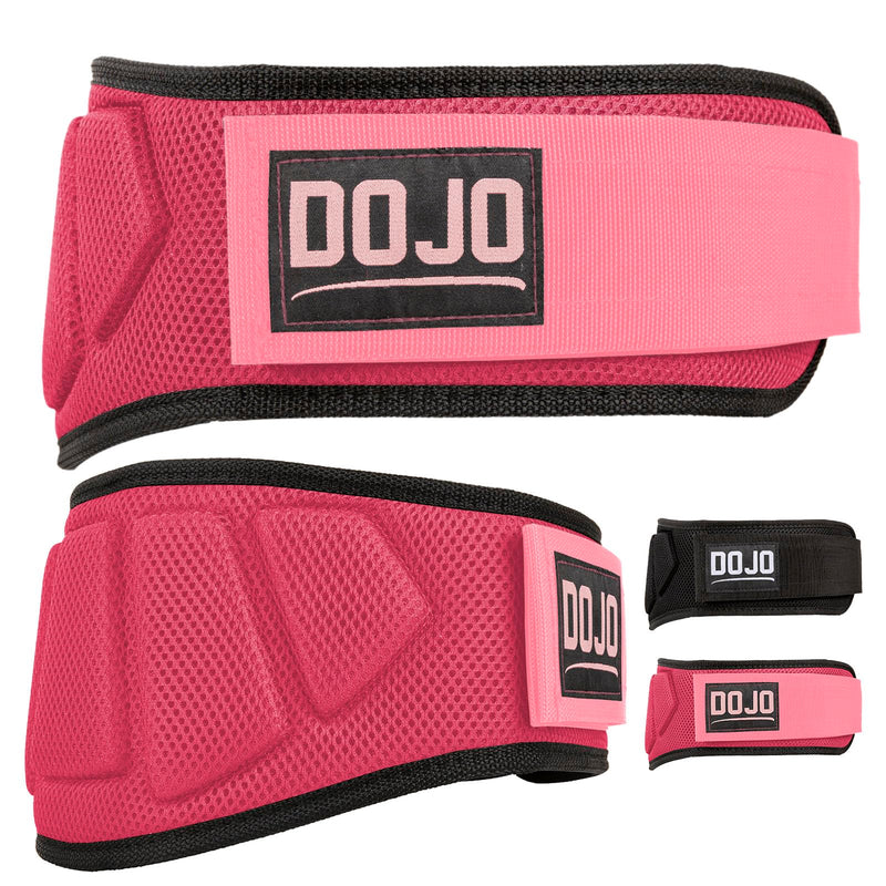 Dojo Pro-Locking Weightlifting Belt – Adjustable Neoprene Belt for Gym, Bodybuilding, Cross Training, Powerlifting – Premium Men & Women Back & Lumbar Support for Strength Training, Deadlift, Squat S Pink