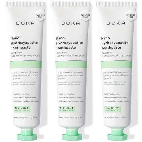 Boka Toothpaste - Fluoride Free Toothpaste, Nano Hydroxyapatite Toothpaste Value Pack (12 Ounce) A. Ela Mint