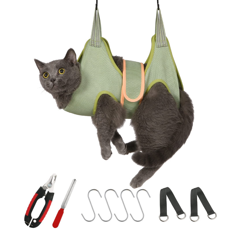 Guzekier Pet Dog Grooming Hammock Harness for Cats & Dogs, Dog Sling for Grooming, Dog Hammock Restraint Bag with Nail Clippers/Trimmer, Nail File, Pet Comb,Ear/Eye Care XS（Weight：8-12LB） - BeesActive Australia