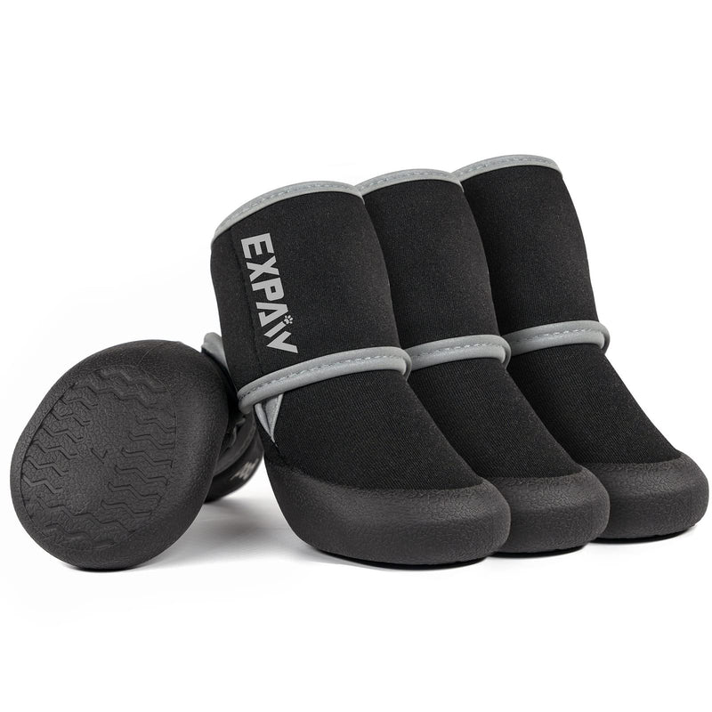 EXPAWLORER Anti-Slip Dog Boots-Dog Boots & Paw Protectors for Winter,Waterproof Dog Socks for Small Medium Large Dogs,Dog Booties for Outdoor Snow Rain Days,Dog Shoes for Hot Pavement,Hiking Walking Black S - BeesActive Australia