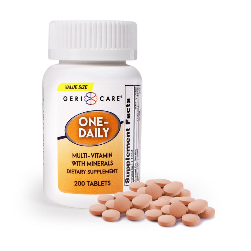 GeriCare One-Daily Multivitamins with Minerals for Men & Women (200 Tablets) High-Potency Multi-Vitamin & Multimineral Dietary Supplement for Immunity, Energy| Complete Daily Nutritional Support 200 Count (Pack of 1)