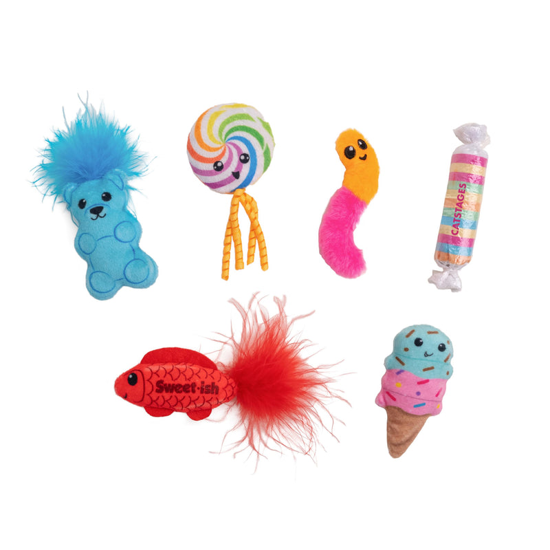 Catstages Kitty Sweet Treats Plush Catnip Cat Toys - 6 Pack - BeesActive Australia