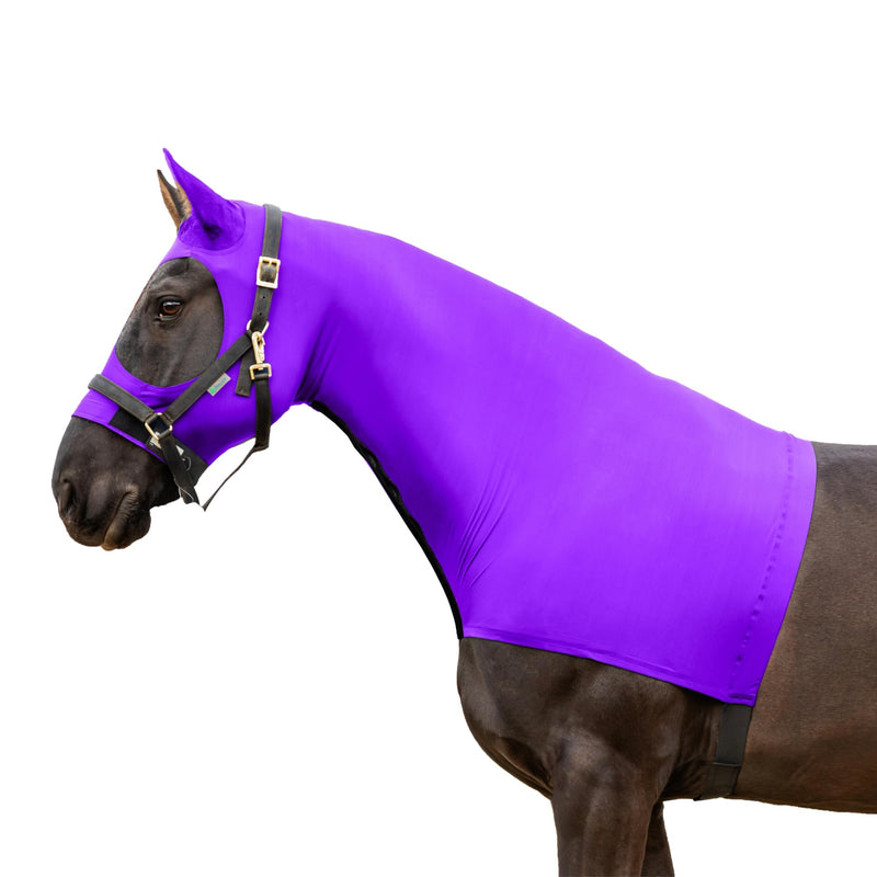 Resistance Horse Hood Slinky Lycra Zippered Mane Braid Shoulder Guard (Medium, Purple) Medium - BeesActive Australia