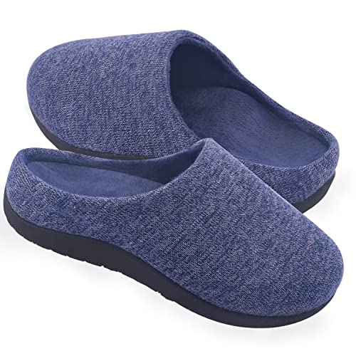 Git-up Orthotic Slippers with Arch Support for Plantar Fasciitis Pain Relief,Comfortable Slip On Clog,Indoor Outdoor Orthopedic House Shoes with Anti-Skid Rubber Sole 8 Wide Women/6 Wide Men Blue