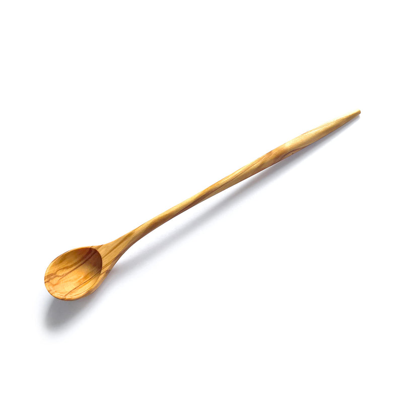 WONDERFUL 100% Natural Olive Wood Long Handle Spoons for Coffee, Tea, Milkshake Kitchen Stirring, Cocktail Stirrer; Mixing Honey Spoon, Chef Tasting Spoons Single Piece Convenient Pack - BeesActive Australia