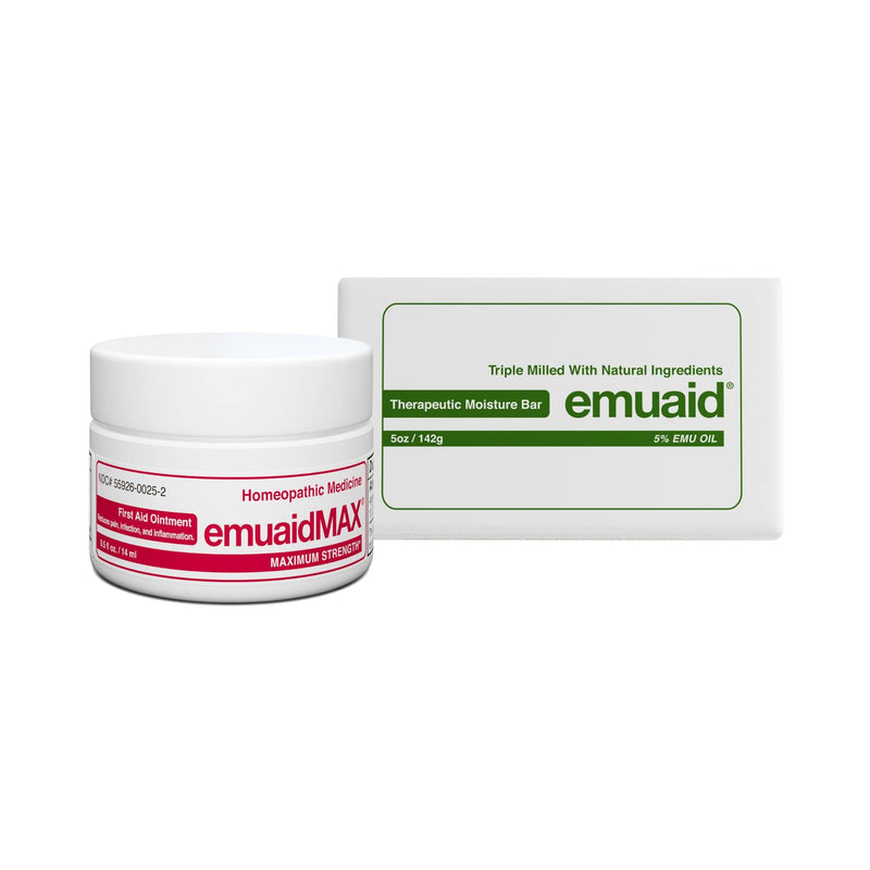 EMUAIDMAX Nail Fungus Eradicator Travel Kit - EMUAIDMAX Maximum Strength 0.5oz with Therapeutic Moisture Bar is also suitable for Cold Sores, Rashes, Psoriasis, Severe Boils and Bumps Nodules - BeesActive Australia