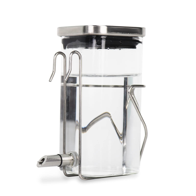 Guinea Pig Water Bottle No Drip, Rabbit Glass Waterer, Chinchilla Stainless Steel Nozzle Anti-Bite Water Dispenser for Small Animal, Bunny, Hamster, Sugar Glider and Rat(20.2oz) 20.2oz - BeesActive Australia