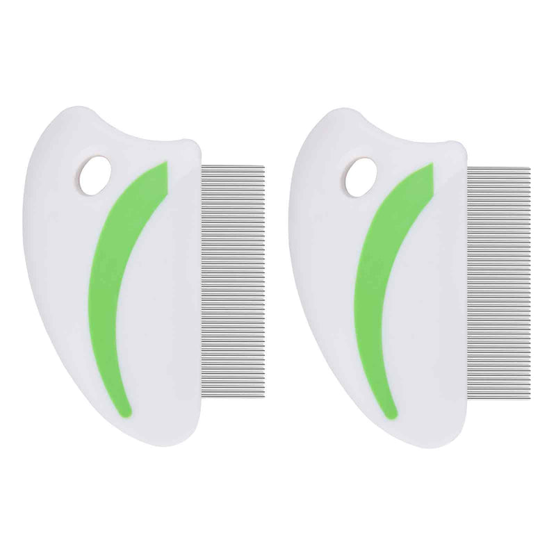 2 Pack Flea Lice Comb, Stainless Steel Dog Cat Grooming Combs with Rounded Teeth, Professional Pet Tear Stain Remover, Dematting Tool for Small, Medium & Large Pets - BeesActive Australia