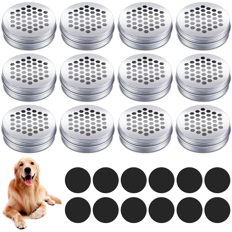 Oudain 12 Pack Dog Scent Work Tins, Dog Scent Training Box, Dog Nose Metal Container with 12 Magnetic Dots, Dog Scent Training Kit Smell Training Canisters Aluminum Cans for Dogs Training (Hexagon) - BeesActive Australia