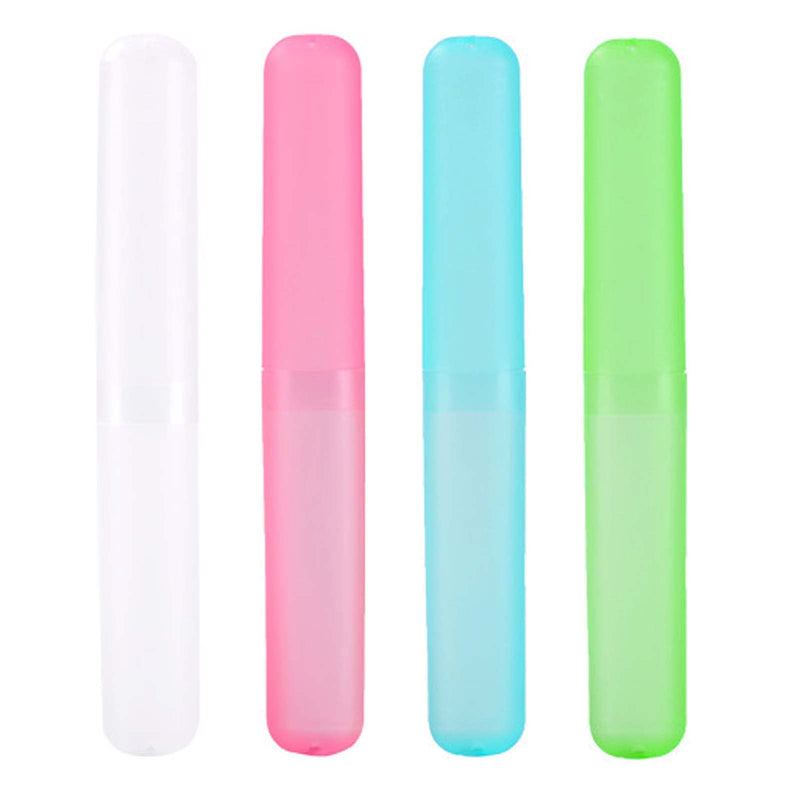 4pcs Plastic Toothbrush Case Travel Cover Holder Storage (Pink, Blue, Green and White) - BeesActive Australia