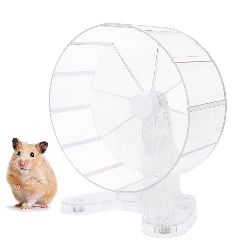 8.5 Inches Super Silent Hamster Wheel for Hamster Exercise Wheel Compatible with Gerbil, Syrian & Dwarf, Chinchilla and More Small Animal Exercise Wheel with Stable Stand, Transparent - BeesActive Australia