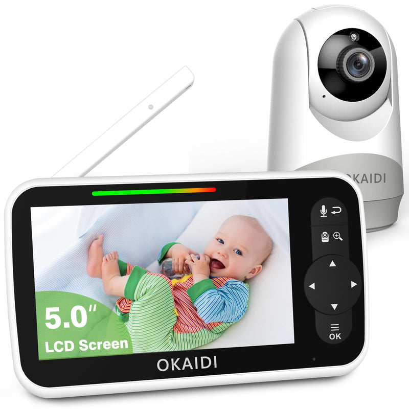 Baby Monitor with Camera and Audio, 5" Large Screen with 30-Hour Battery, 1000ft Range Video Baby Monitor, Remote Pan-Tilt-Zoom Baby Monitor No WiFi, Night Vision, VOX, 2-Way Talk, 8 Lullabies - BeesActive Australia