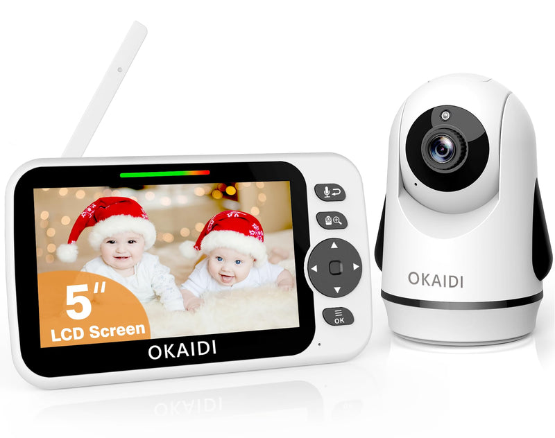 Video Baby Monitor with Camera and Audio, 5" Display Baby Monitor No WiFi, 30H Battery and 1000ft Range Baby Monitor, Remote Pan-Tilt-Zoom Baby Camera, Night Vision, 2-Way Talk, VOX,Temperature OD8052 - BeesActive Australia