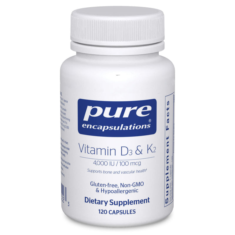 Pure Encapsulations Vitamin D3 & K2 | Bone and Vascular Health Support | 120 Capsules* 120 Count (Pack of 1) - BeesActive Australia