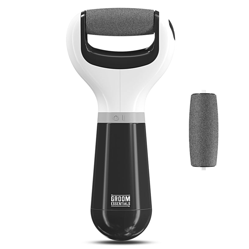 ChargeWorx Groom Essentials Cordless Callus Remover for Feet – Electric Pedicure Tool with Spinning Pumice Stone Head, Portable Foot Scrubber & Heel Scraper, Includes 2 Replacement Pumice Heads - BeesActive Australia