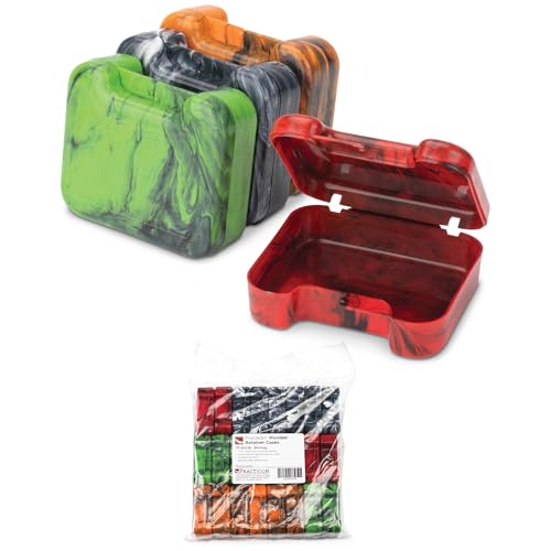 Practicon Easy Open Retainer Cases, Assorted Black Swirl Colors, Bulk Pack of 24