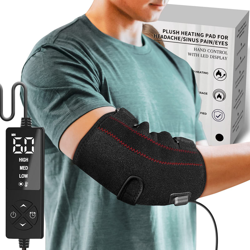 sticro Heated Elbow Brace for Tendinitis and Tennis Elbow, Elbow Heating Pad for Cubital Tunnel Syndrome, Heat Therapy Ulnar Nerve Brace for Pain Relief & Recovery from Golfer Elbow, Bone Fractures Black - BeesActive Australia