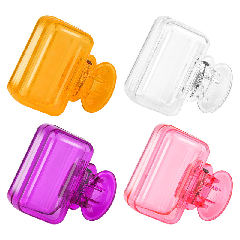 4 Pack Travel Toothbrush Head Covers Toothbrush Protector Cap Brush Pod Case Protective Portable Plastic Clip for Household Travel, Bathroom, Business, Camping, School (Clear, Orange, Purple, Pink) Clear, Orange, Purple, Pink - BeesActive Australia