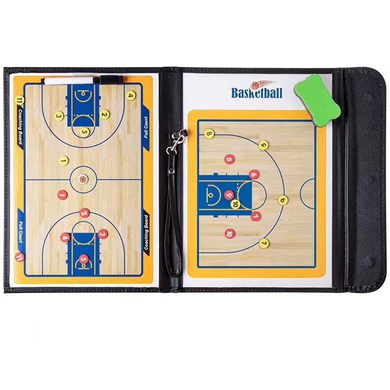 SJIANKE Basketball Coaching Board Coaches Clipboard Tactical Magnetic Board Kit,Portable Strategy Coach Board with Dry Erase, Marker Pen and Zipper Bag - BeesActive Australia