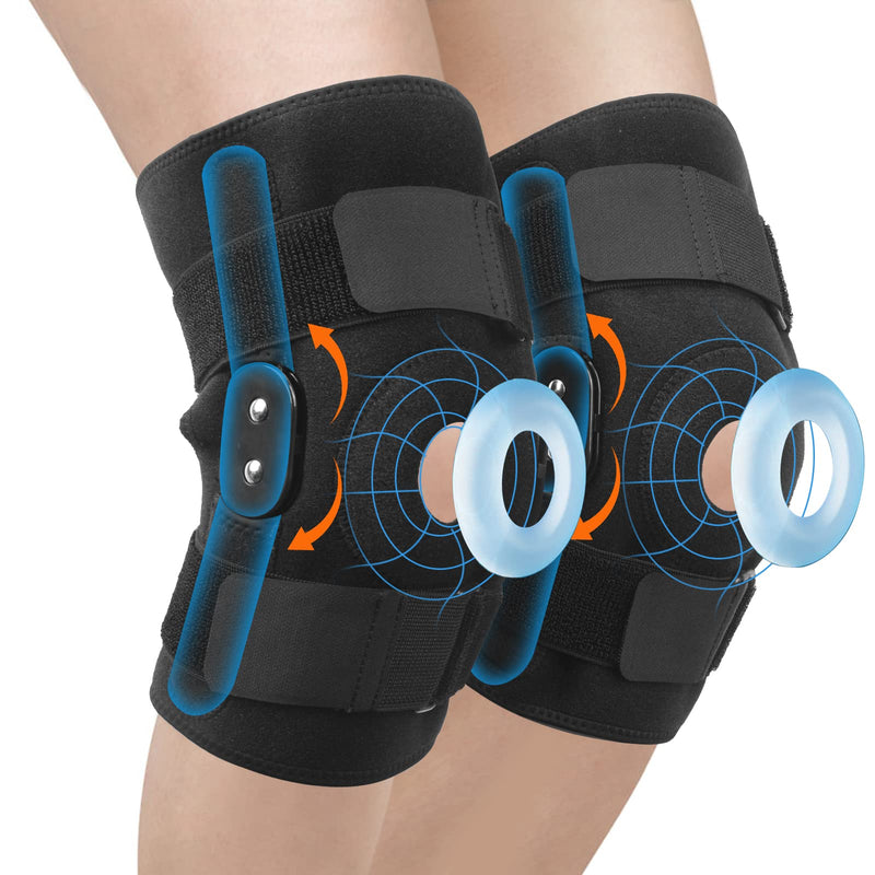 2 Pack Plus Size Knee Brace, Knee Braces for Knee Pain Plus Size. Knee Support for Women Men with Removable Dual Side Stabilizers. Relieves Meniscus Tear, Arthritis, Tendonitis Pain (Adjustable Strap) XX-Large - BeesActive Australia