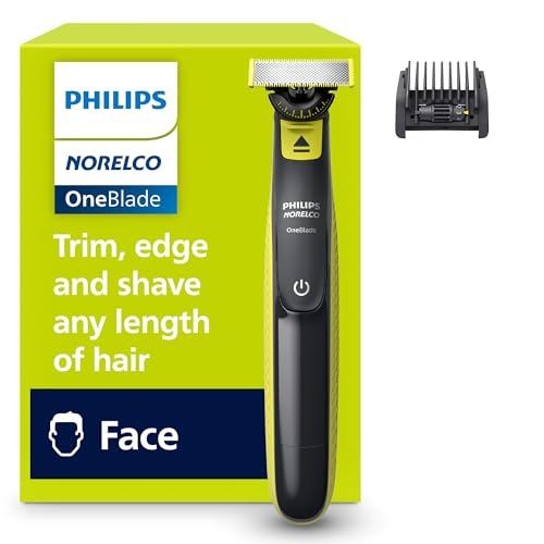 Philips Norelco OneBlade 360 Hybrid Face Trimmer and Shaver, 5 Length Comb Black & Lime Green OneBlade 360 Face