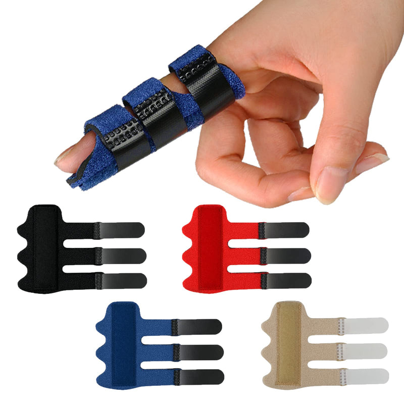 Upgraded Finger Splints (4Pcs), Trigger Finger Splint Finger Brace with 3 Fixing Strap for Mallet Finger, Broken Finger Protector, Knuckle Immobilization, Straightening Support, Arthritis Pain Relief - BeesActive Australia