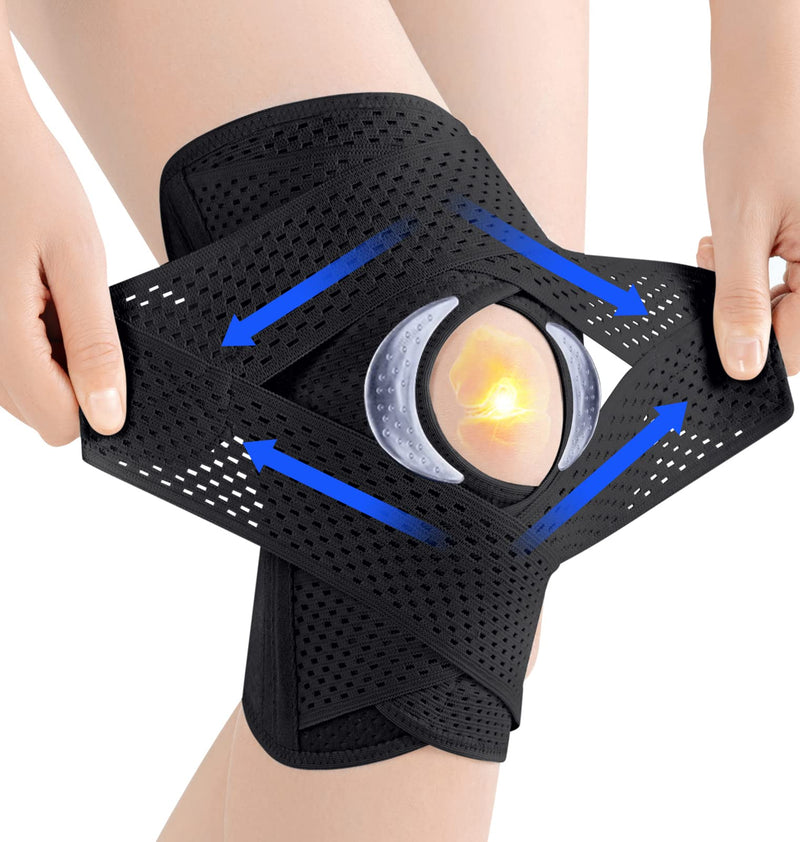 ZEAMO Professional Knee Braces for Knee Pain with Gel Pad for Tendonitis, Meniscus Tear, Arthritis Pain Relief, Knee Sleeve for Workout Women and Men (Black X-Large) - BeesActive Australia