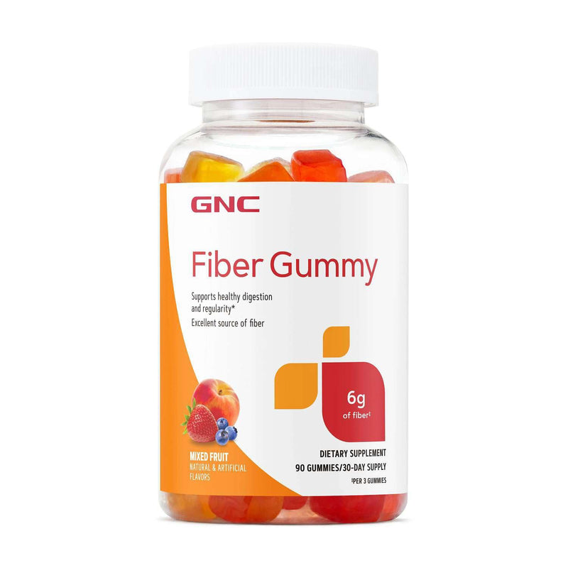 GNC Fiber 6g Gummy | Supports Healthy Digestion & Regularity | Mixed Fruit | 90 Count | Excellent Source of Fiber with 6g of Dietary Fiber per Serving, Supports Healthy Digestion and Regularity, Gluten-Free