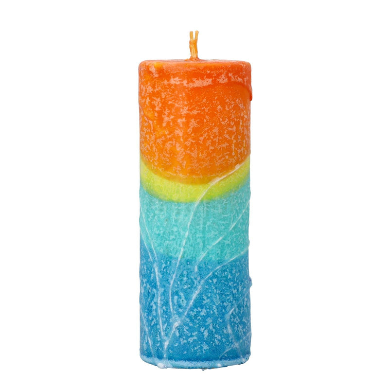 SHALHEVET LIGHT Safed Candles Co. Pillar Havdalah Candle Hand Dipped Made in Israel 6" (Rainbow) Rainbow - BeesActive Australia
