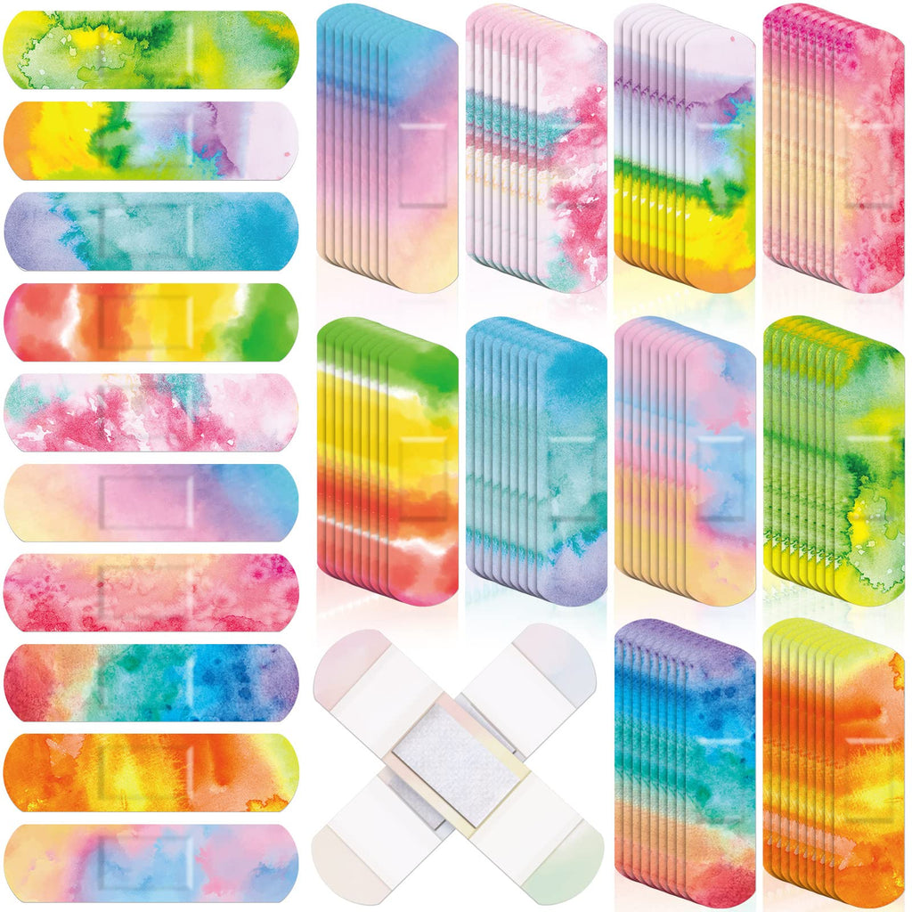 Kids Bandages Bulk Tie Dye Bandages for Kids Cute Waterproof Fabric Bandages Flexible Adhesive Bandages Breathable Care for Child Baby Toddlers Cuts Scrapes Wounds Burn, 10 Styles (120 Pcs) 120 - BeesActive Australia