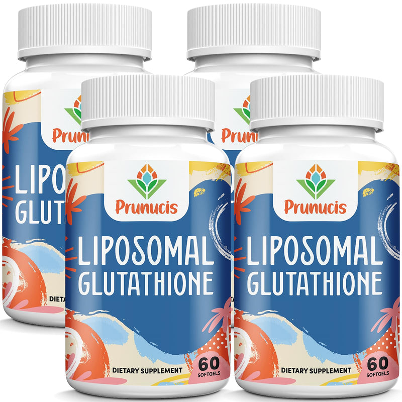 Liposomal Glutathione, with Vitamin C, Milk Thistle & Alpha-Lipoic Acid, Master Antioxidants, Pure Reduced L-Glutathione - Immune System, Energy, High Absorption, 240 Softgels 60 Count (Pack of 4)